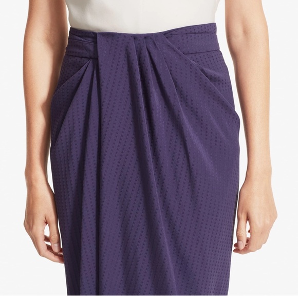 MM Lafleur The Lenox Skirt Foulard High Rise Deep Purple Knee Length Skirt -6(M) - Picture 3 of 12